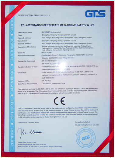 Hengxing CE Certificate